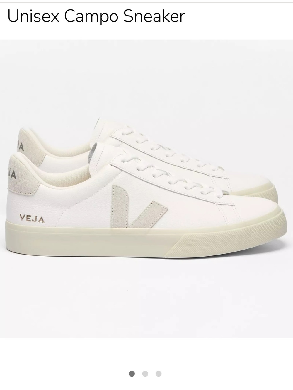Veja campo, white and light grey, barely worn, size 38 / 7